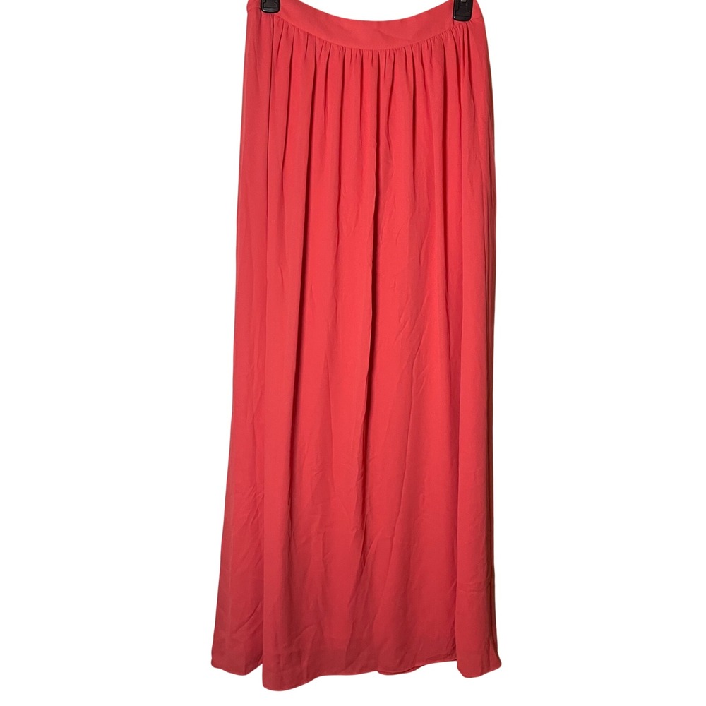 Express Coral Pink Chiffon Maxi Skirt High Waisted‎ Lined Size 4 Vacation Beach